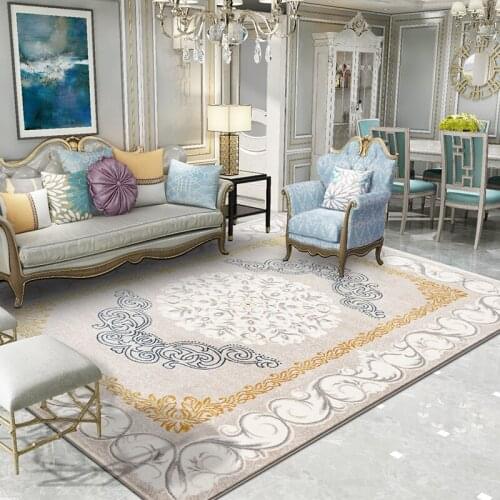 Modern European Style Luxury Carpet Living Room Home Office Thick Polypropylene Rug Sofa Rug Carpet Study Bedroom Floor Mat