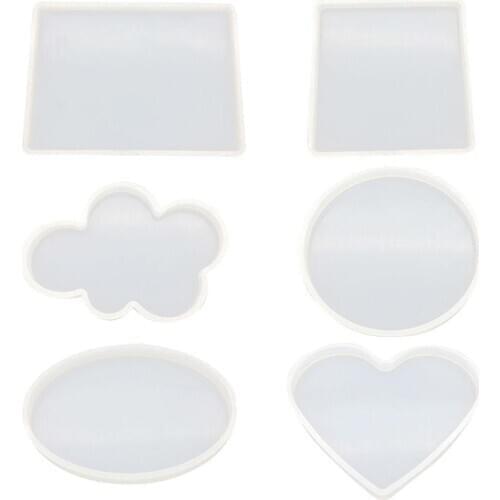 Silicone mold for resin tray DIY Cloud Square Rectangle Ellipse Heart Round Silicone Epoxy Craft Decor Mold