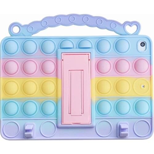 Cartoon Funny Anti-Anxiety Stress Relief Press Bubble Pops Silicone Rubber Protective Case Cover for iPad 10.2"inch 7th/8th