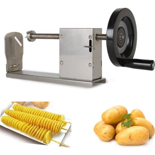 Twisted Potato Chipper Fried Machine Potato Tower Cooking Steel 3 Blades Manual Spiral Spiral Shape Vegetable Food Processor