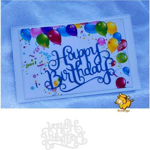 Words Happy Birthday Metal Cutting Dies Stencil Template for DIY Embossing Paper Photo Album Greeting Gift Cards Die Cutting New