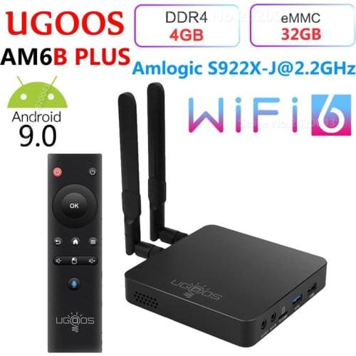 TV Box Android UGOOS AM6B PLUS Amlogic S922X-J 2.2GHz 4GB DDR4 32GB ROM Android 9.0 TV Box 2.4G 5G WiFi Bluetooth 4K HD Box