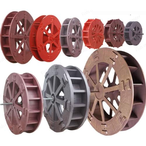 Outdoor watermill Fengshui wheel Flowing water Carbonized wood courtyard landscape Water windmill Real small waterwheel