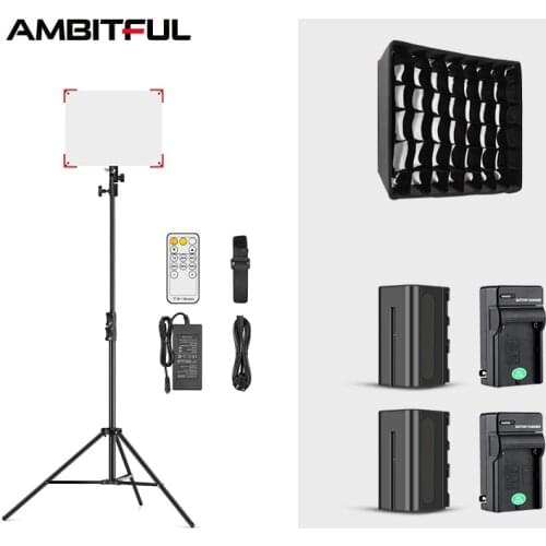 AMBITFUL LEDP60C Ultra-thin 60W 3200-5600k LED Lamp Video Light Panel Lamp for Video Beauty Tiktok Youtube Live