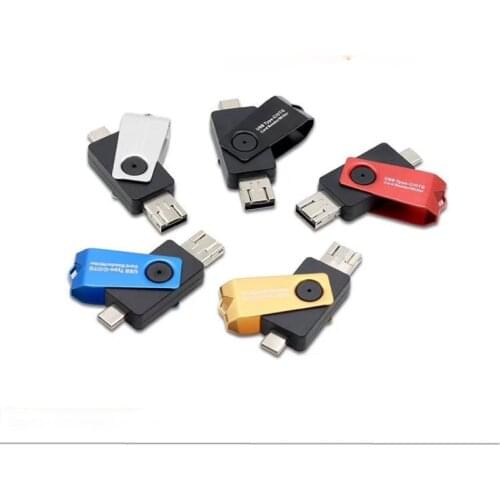 SD Card Reader USB C Card Reader 3 In 1 USB 2.0 TF/Mirco SD Smart Memory Card Reader Type C OTG Flash Drive Cardreader Adapter