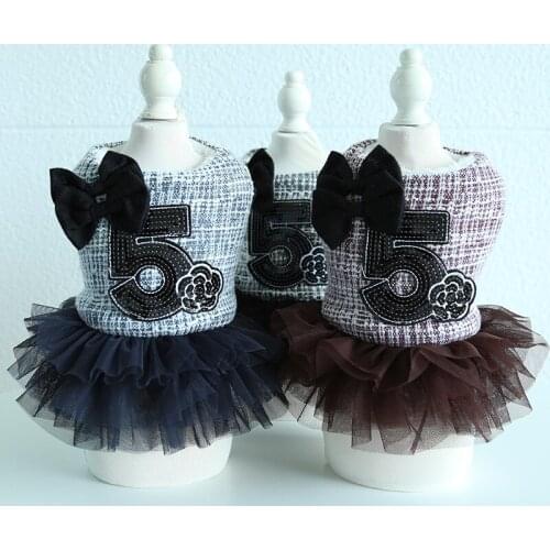 Thicken Warm Dog Dress Winter Pet Skirt Cat Chihuahua Yorkshire Yorkies Puppy Clothes Small Dog Clothing Pomeranian Clothes 2021