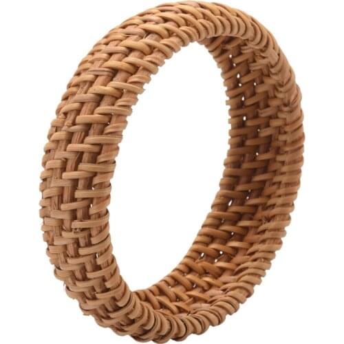 Ethnic Style Hand-Woven Rattan Bracelet Simple Big Round Rattan Bracelet Ladies Jewelry