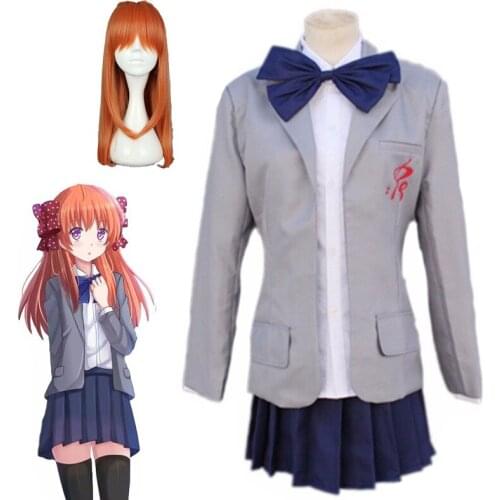 Anime Gekkan Shoujo Nozaki-kun Sakura Chiyo Cosplay Costumes Women Halloween Carnaval Party Dress Girls Full Set School Uniform