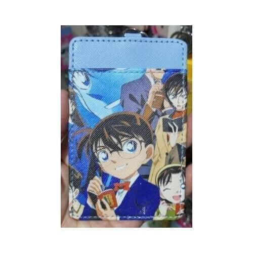 1PCS Detective Conan Fashion Anime Card Holder PU Cartoon Credit Bags Coin Bus Cards Key chain Girls Gifts New