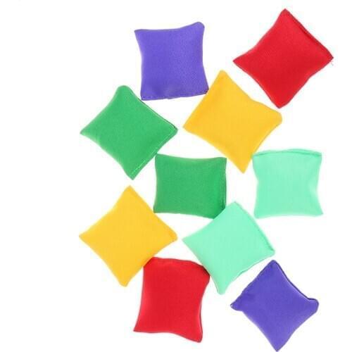 10pcs/lot Colorful Mini Kid Throwing Sandbags Toys Classic Bean Bag Juggling Balls Set Children Outdoor Sport Toy