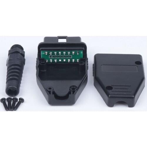 AZGIANT Car OBD2 16 pin Connector connection male OBD shell with plug shell SR screw Female to Male Car accessories
