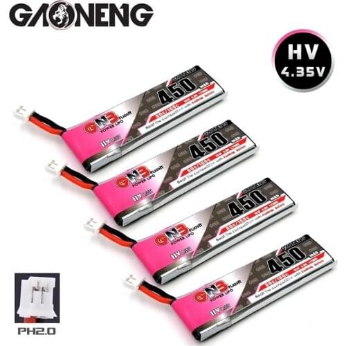 4Pcs/Sets GNB GAONENG 1S 450mah 3.8V 80C/160C HV Lipo Battery PH2.0 Plug for Tinyhawk II Race Indoor RC FPV Racing Drone Parts