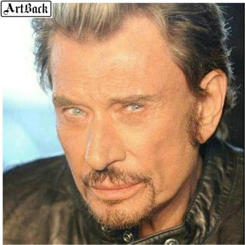 21 styles diamond painting "johnny hallyday" full round picture 5d diy diamond mosaic full square painted French singer sticker