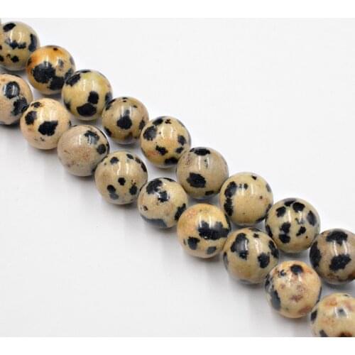 Natural Stone Dot Dalmation Jaspers Round Beads Wholesale Loose Beads for Jewelry Making Accessories 4-12mm DIY Free Shipping