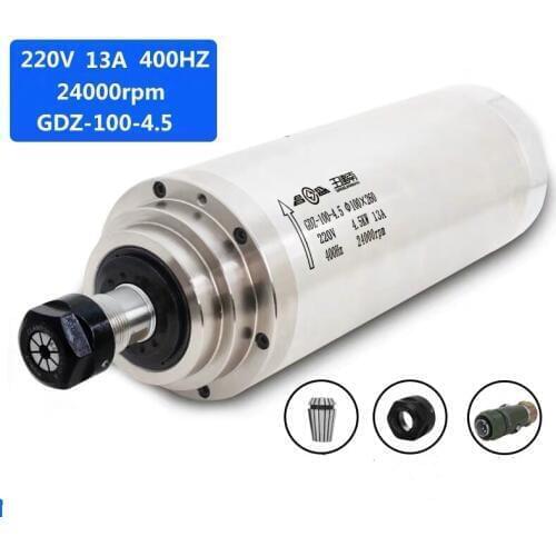 CNC Spindle 4.5kw D100mm 24000RPM water cooled spindle motor ER20 collet