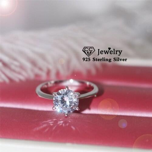 CC Simple Rings For Women Classic Fine Jewelry Cubic Zirconia Wedding Ring Bridal Engagement Propose Ringen Bijoux Femme CC633