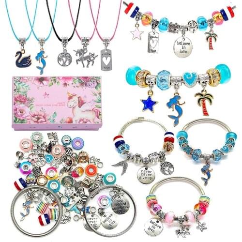 DIY Charm Bracelet Beads Set For Jewelry Making Alloy Bead Spacer Beads Pendant Accessories For Creative DIY Chain Bracelet