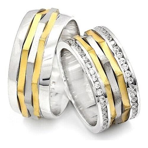 Couple Wedding Ring Sterling Silver 925 Woman And Man Luxury Jewelry Bands Engagement Anniversary Anatolian Civilization Models