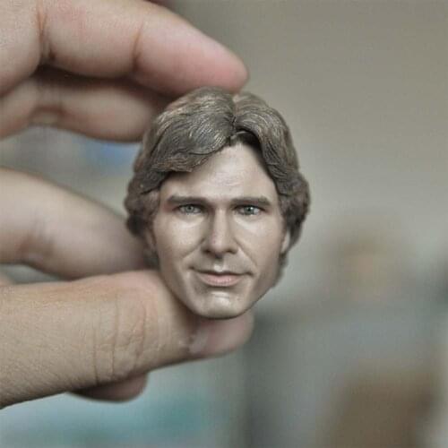 1/6 Scale Solo Harrison Ford Middle Aged Smiling Confident Version Head Models for 12''Figures Bodies Accessories DIY