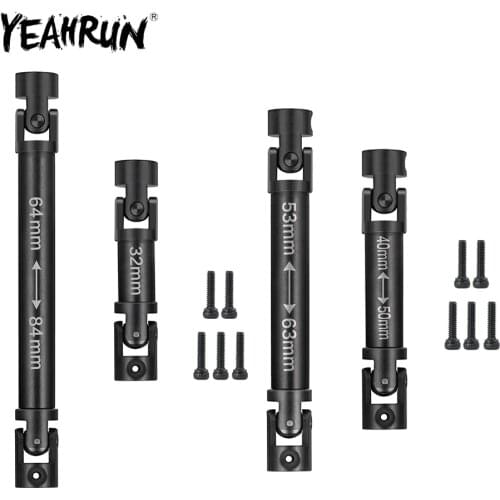 YEAHRUN 1 Pair Metal Drive Shaft CVD Joint Axle for Axial SCX24 90081 1/24 RC Car Model Upgrade Parts