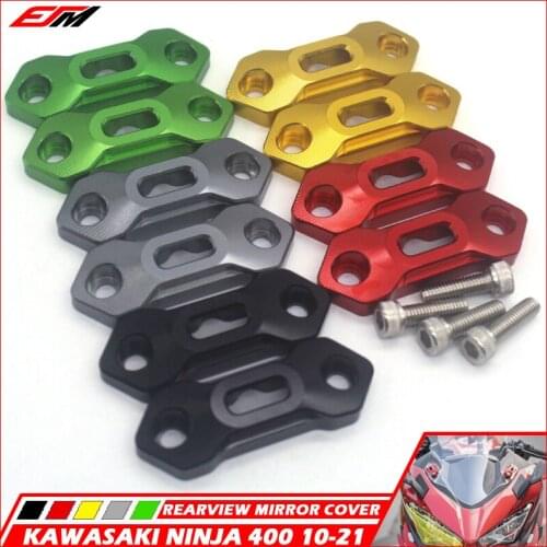 Motorcycle Rearview Mirror Modified Hole Cap Cover Plate Holder Adapters Clamp Mount For Kawasaki Ninja 400 Ninja400 2010-2021