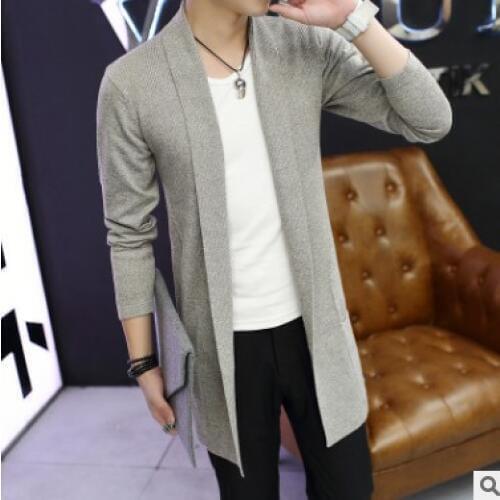 2020 New Arrival Mens Sweater Fashion Solid Korean Style Long Sleeve Men Cardigan Fall Sweater Slim Fit Casual Clothes