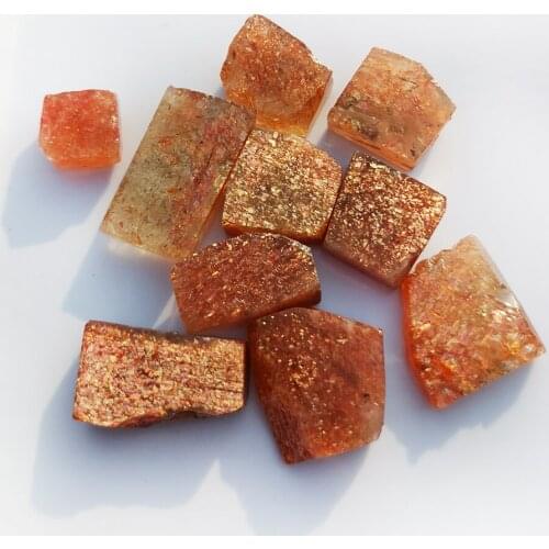 Natural Rough Gold Sunstone Mineral Quartz Crystal Handmade Pendant Irregular Raw Gemstone Reiki Healing Crystal DIY Jewelry