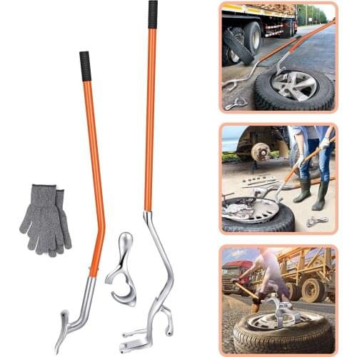 Orange Steel /aluminum Tire Changer 17.5" To 24" Tire Mount Demount Tool Manual Tubeless Truck Bead Breaker Tire Changing Tool