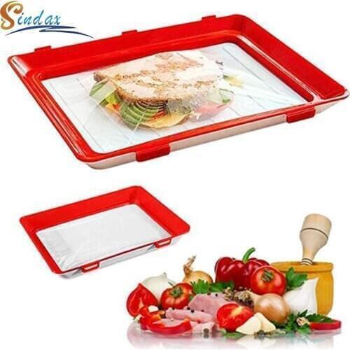 Creative Food Preservation Tray Eco Food Fresh Keeping Fresh Spacer Organizer Food Preservate Reusable Refrigerator Food Storage