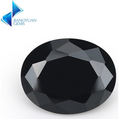 Size 2x3~13x18mm Oval Shape 5A Black CZ Stone Synthetic Gems Cubic Zirconia For Jewelry
