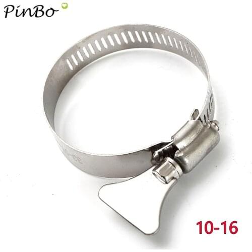 5pcs 10-16mm Adjustable Stainless Steel Drive Hose Clamp Tri Clamp Fuel Line Pipe Worm