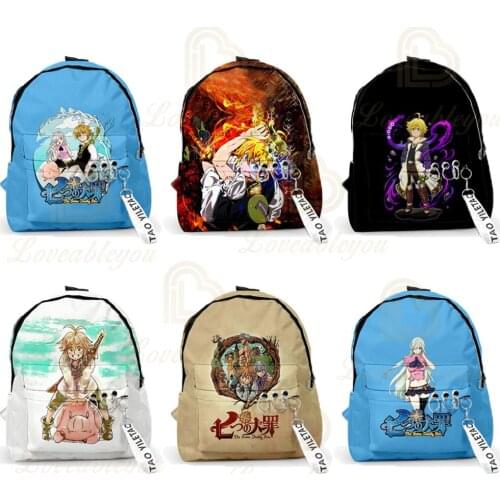 Anime Nanatsu No Taizai The Seven Deadly Sins Backpack Cartoon Cosplay Shoulder Bag cartoon backpack School Student Bag Trip Bag