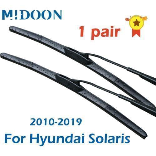 MIDOON 1 Pair Windscreen Hybrid Wiper Blade for Hyundai Solaris 2010 2011 2012 2013 2014 2015 2016 2017 2018 2019