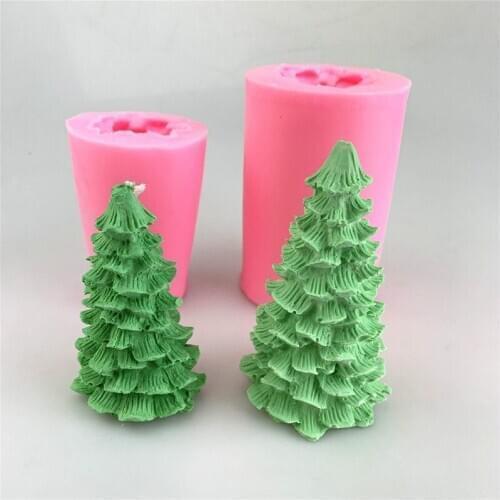 Solid Christmas tree silicone mold chocolate mousse ice cream baking tool crafts resin candle mold soap moulds