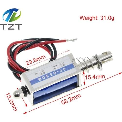 TZT JF-0530B DC 6V 12V 24V Push&Pull type Open Frame Electromagnet keepping Force 5N travel 10mm Linear Solenoid