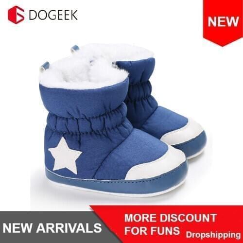 DOGEEK Winter Warm Newborn Baby shoes Girls Boys Infant Toddler Snow Boots Warm Anti-slip Soft Sole Shoes Anti-dirty 0-18M