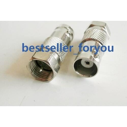 1X Brass Connector BNC Female Jack To F Male Plug Straight RF Connector Adapter Converter