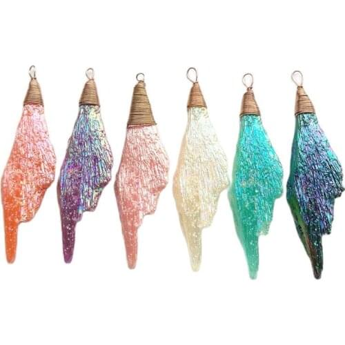 20*66mm NEW 6 Colors AB Fashion Resin Stone Charms For Jewelry Necklace Makings Pendant Gifts