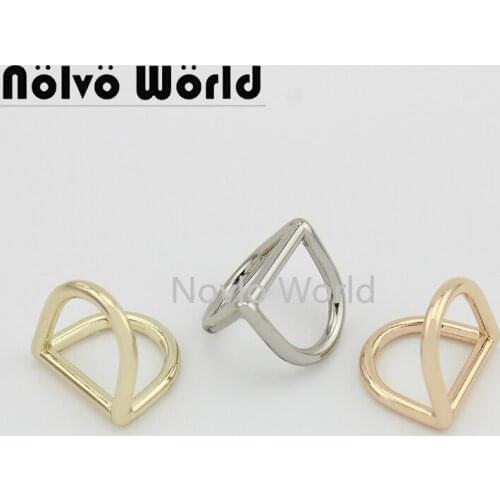 Nolvo World 5-20-100pcs 3 colors inner 16.8*14mm metal double-sided D buckles,women handbag die cast D buckle accessories