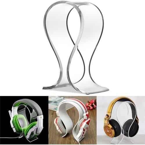 Acrylic Earphone Headset Desk Display Stand Hanger Holder For Headphone