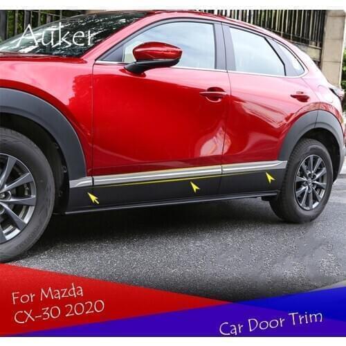 Car Door Body Side Trim Strips Garnish Exterior Chrome Decorative Car-styling 6Pcs/Set For Mazda CX-30 CX30 2020 2021 Accessorie
