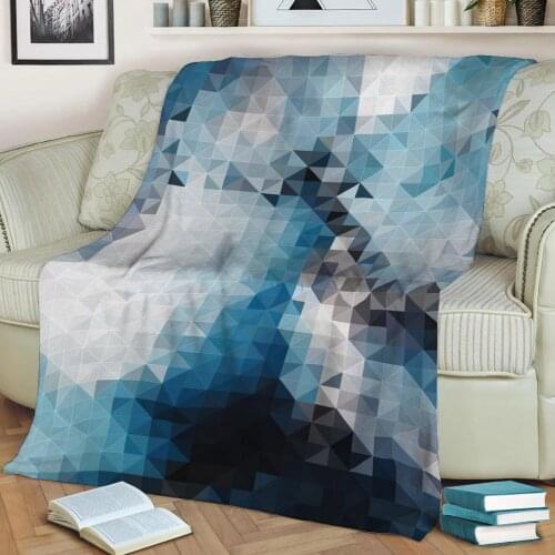 Abstract Geometric Pattern 3D Printed Velvet Plush Throw Fleece Blanket Bedspread Sherpa Blanket Home Decora