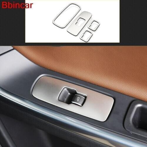 Bbincar Car Styling Accessories Stainless Steel For Volvo XC60 S60/L V60 2014-2018 Window Switch Cover Button Panel Sticker