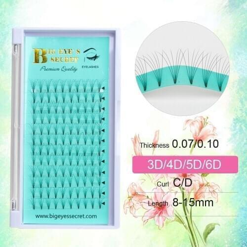 Big eyes secret Russian Premade Volume Fans C Curl 0.07 Thickness Eyelashes Extension Makeup Tools Short Stem Lashes Extension