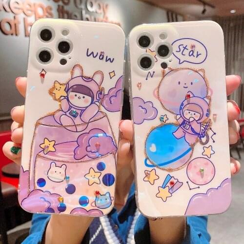 Sumkeymi Cute Girl Blu-ray Phone Case For iphone 8 7 Case For iphone 12 11 Plus mini Pro Max XS XR SE2020