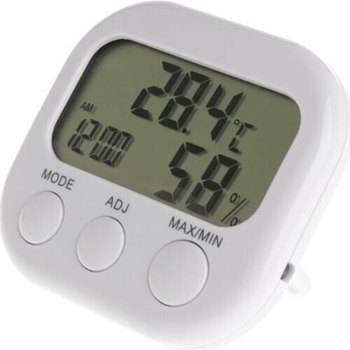 Digital LCD Thermometer Humidity Meter Hygrometer Max Min Air Temperature Clock