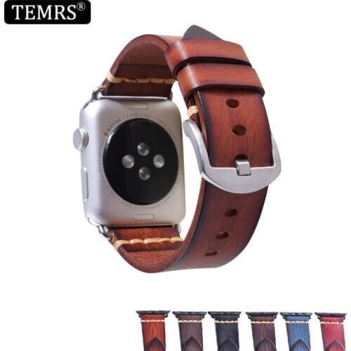 Correas Apple Watch 44/42/40 mm 38mm Series 6/5/4/3 Band Cow Leather Apple Watch Strap Iwatch Bands Iwatch Accessories Watchband