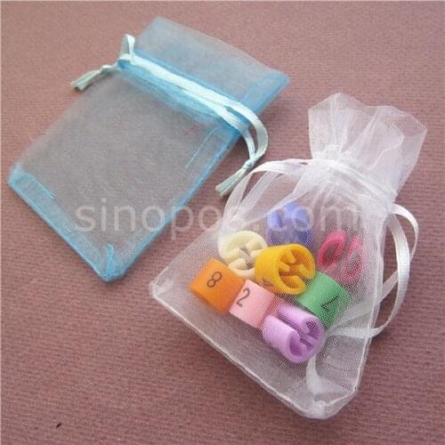 Colorful Small Organza pouch 7x9cm with drawstring, colored string packaging pockets jewelries candy wedding fabric gift bags