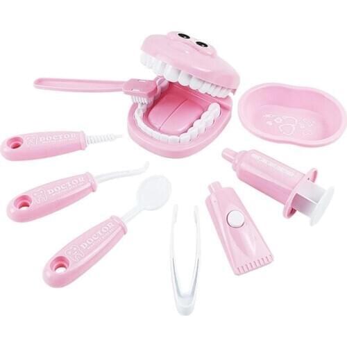 Childrens Dentist Toy Dentist Check Teeth Model Tools Set Pretend Play Kids Role Play Toys Early Puzzle Educational Toy Gifts