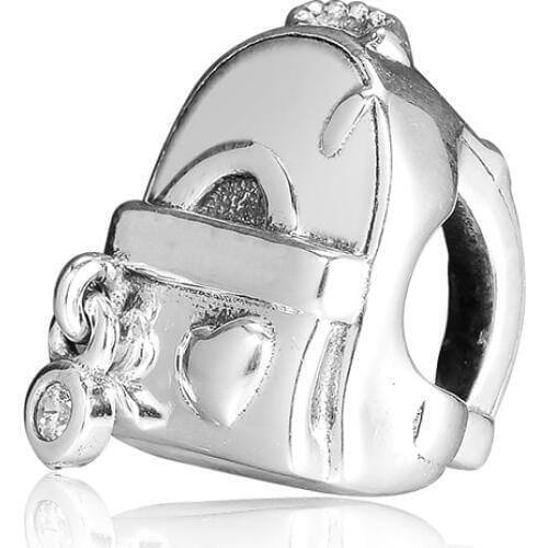 DIY Fits for Pandora Charms Bracelets Adventure Bag Beads 100% 925 Sterling-Silver-Jewelry Free Shipping